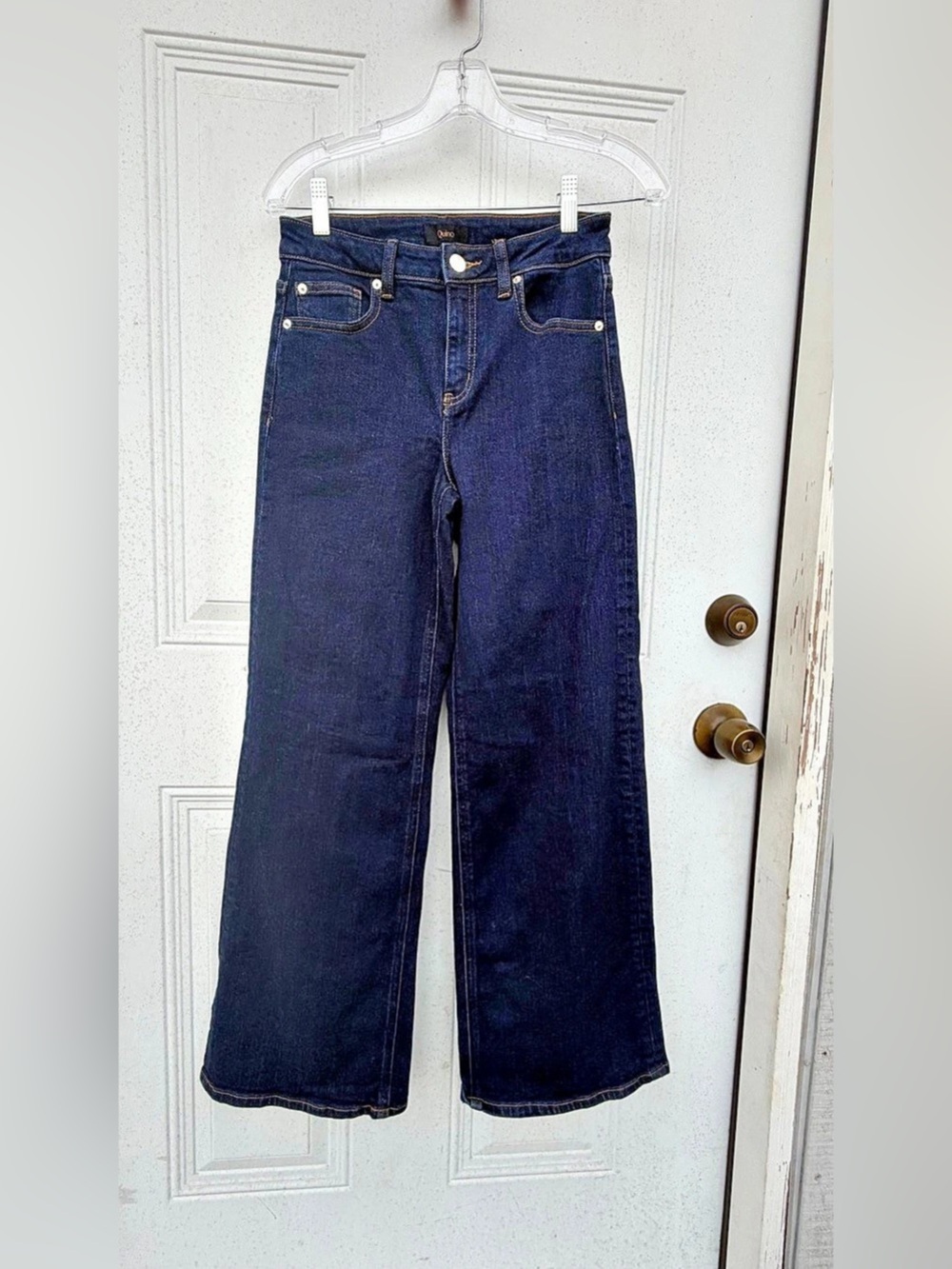 Quince Bella Stretch Wide Leg Jeans Blue